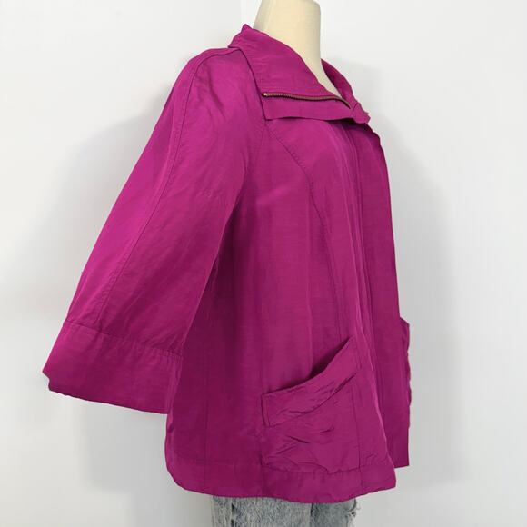 Lafayette 148 Linen Blend Full Zip Performance Blazer Jacket Hot Pink Size 18 - Picture 7 of 14